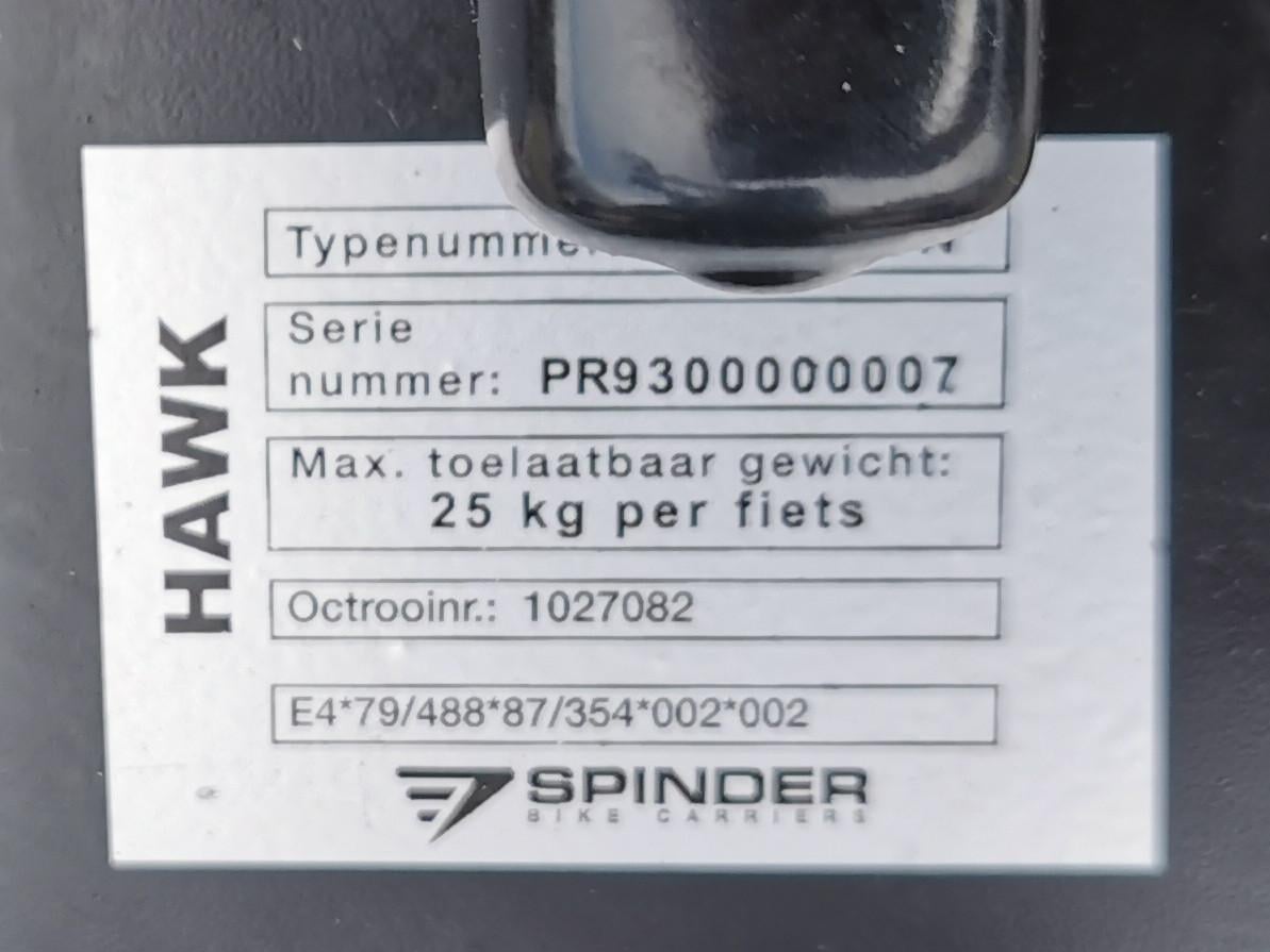 SPINDER HAWK FIETSENDRAGER VOOR OP AUTO