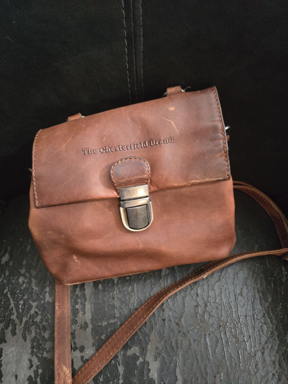 The Chesterfield Brand Leren Schoudertas Cognac Chiara