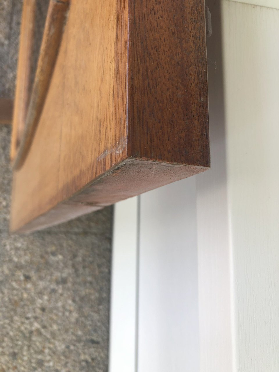 Massieve houten deur met glas (inclusief koperen deurklink en brievenbus)