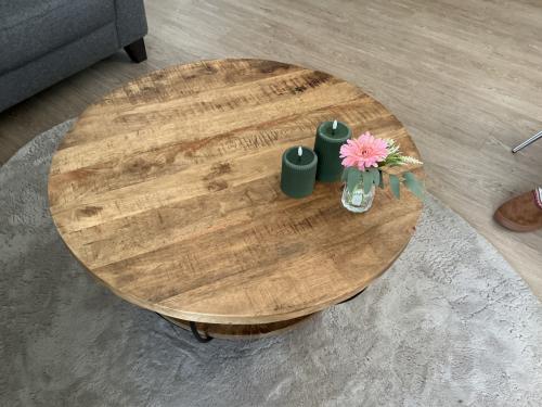 Mooie ronde mango hout salontafel