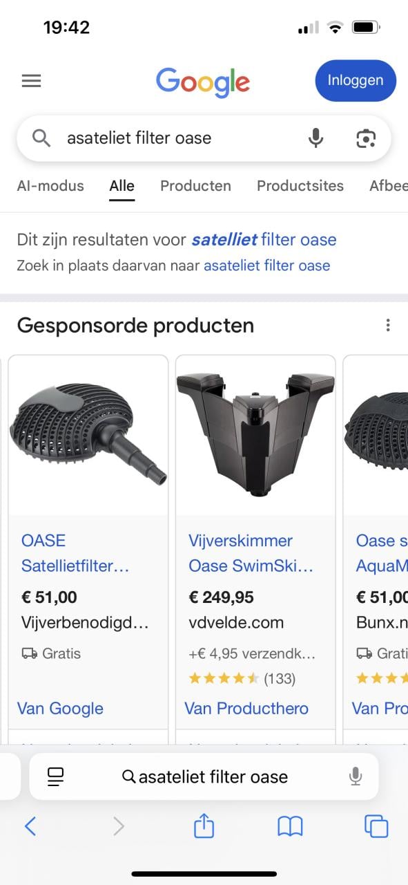 Te koop satelliet filter van oase nieuw