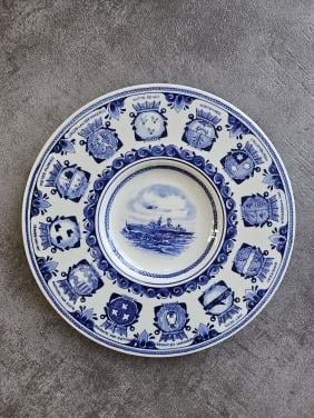 Delfts blauw bord KMS de Schelde