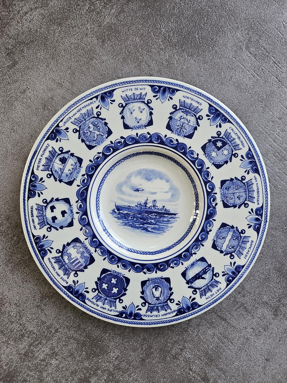 Delfts blauw bord KMS de Schelde