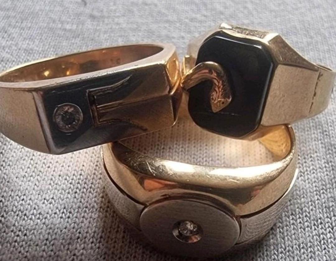 3x gouden ring 14 karaat 23 gram