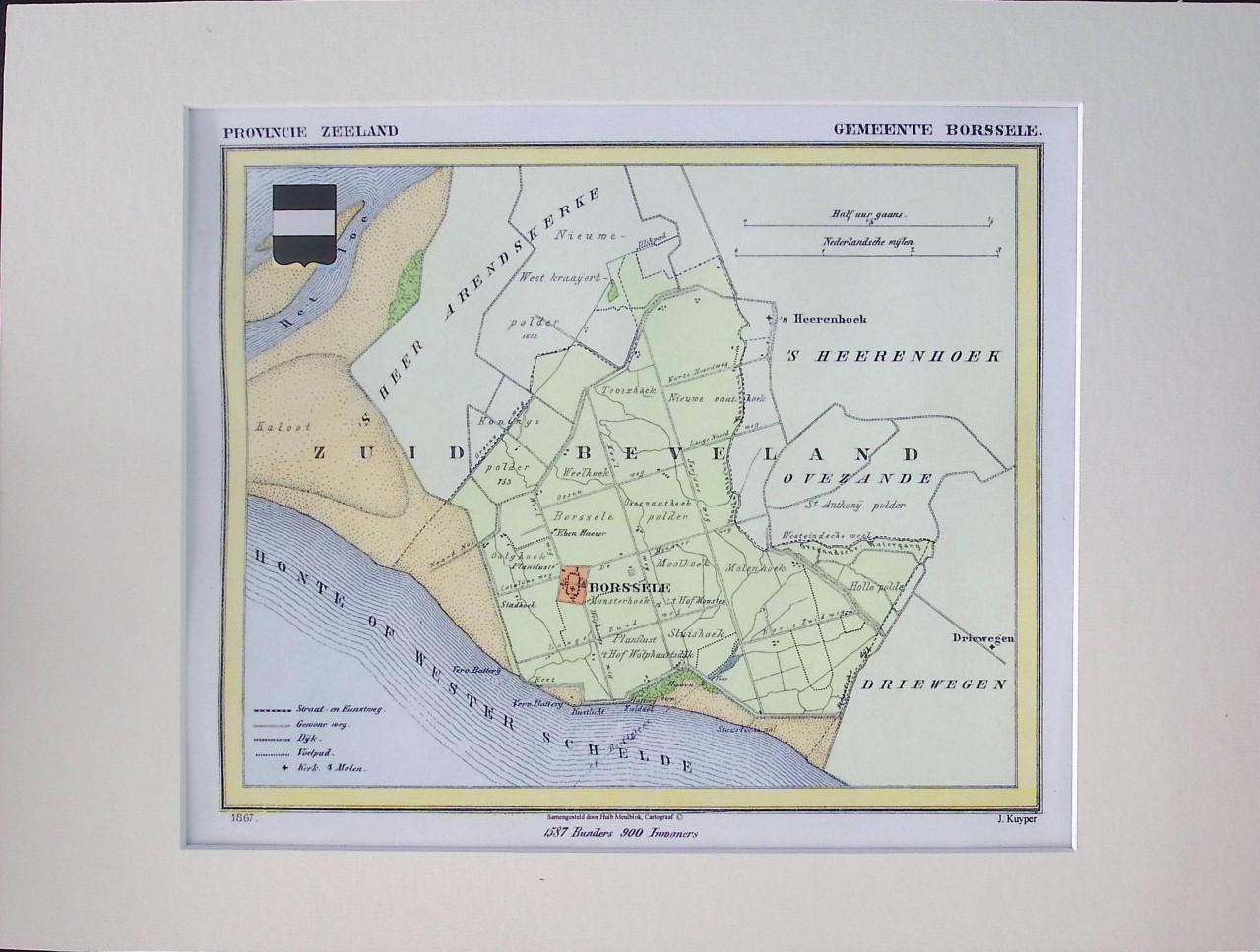 Kaarten Zuid-Beveland gemaakt door J. Kuyper