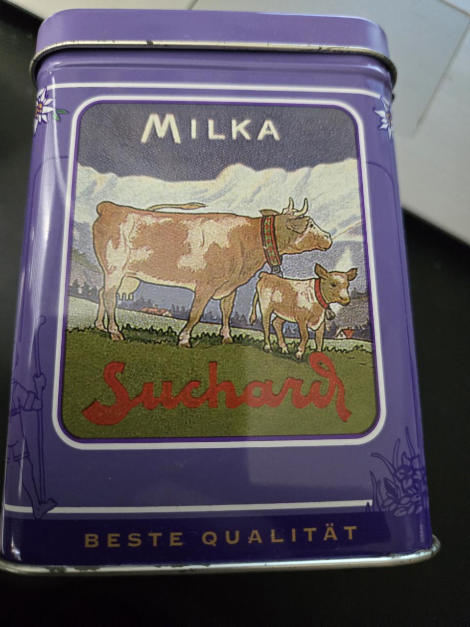 Vintage Milka Naps tinnen blik uit de "Seit 1901" serie,