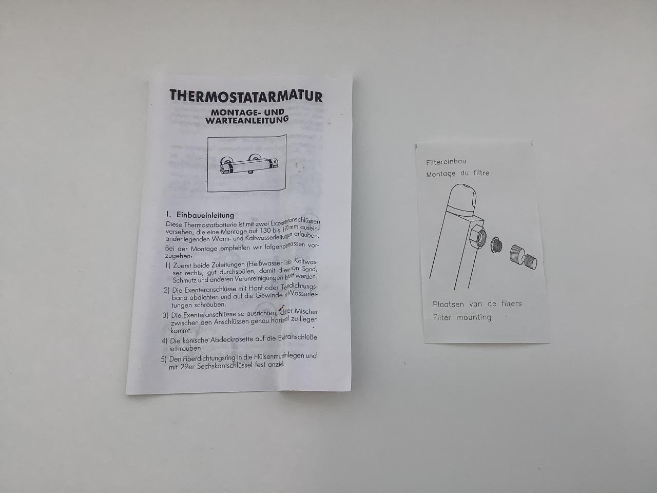 Nieuwe thermostatische douchemengkraan 150 mm
