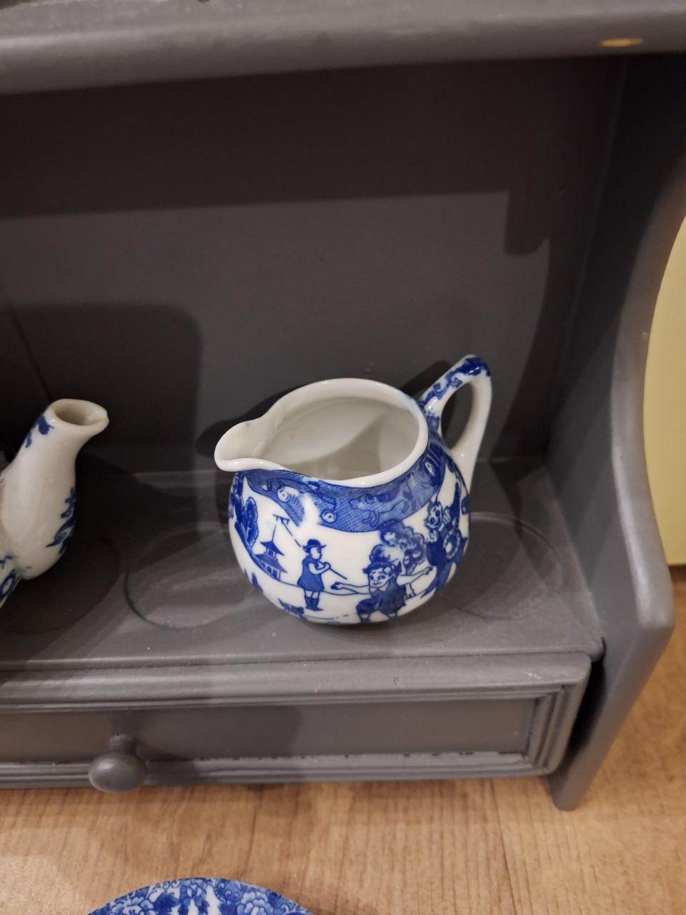 Diverse brocante blauw-wit