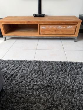 Tv-meubel / dressoir – hout met stalen onderstel