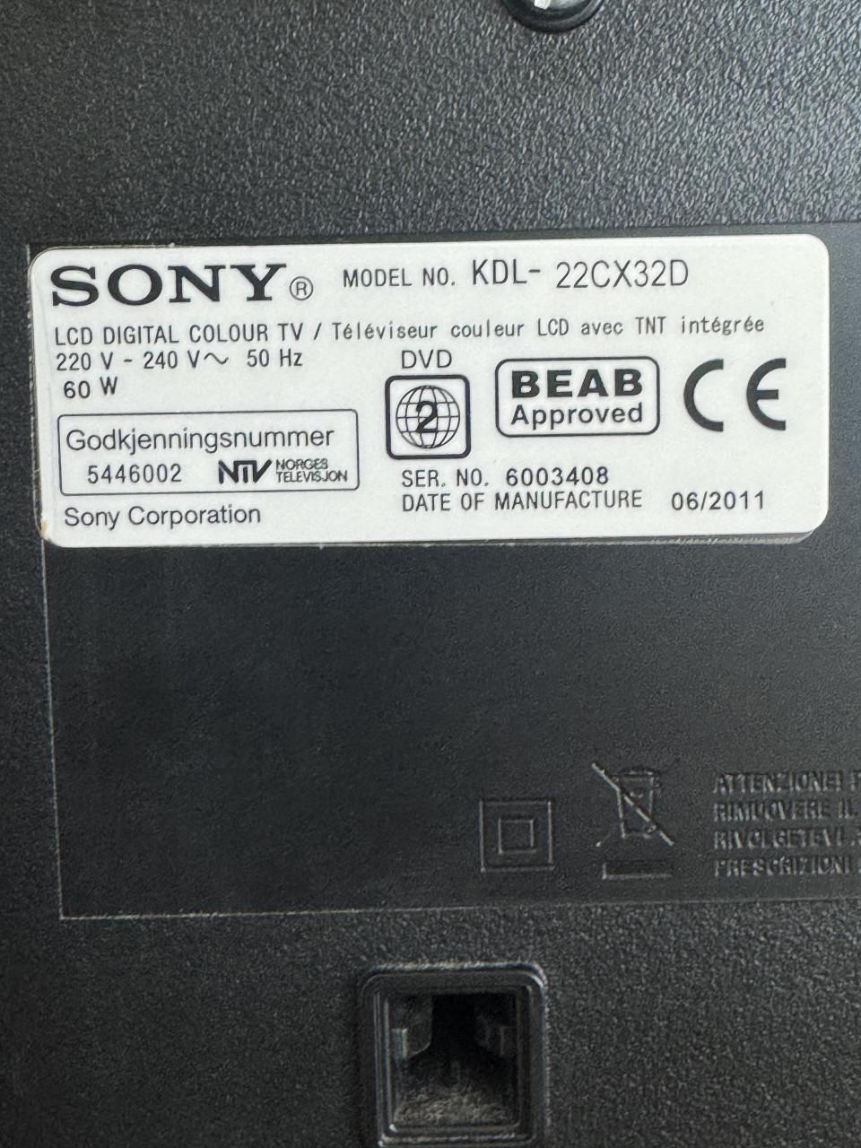 Sony Bravia LCD-televisie 32 inch