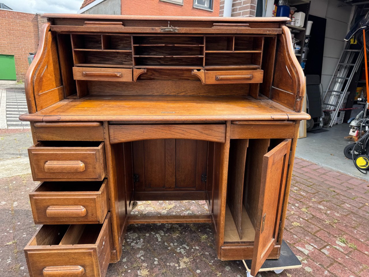 Prachtige eiken secretaire