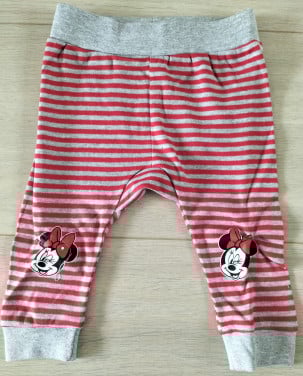 Disney babybroekje Minnie Mouse rood/grijs gestreept maat 74/80
