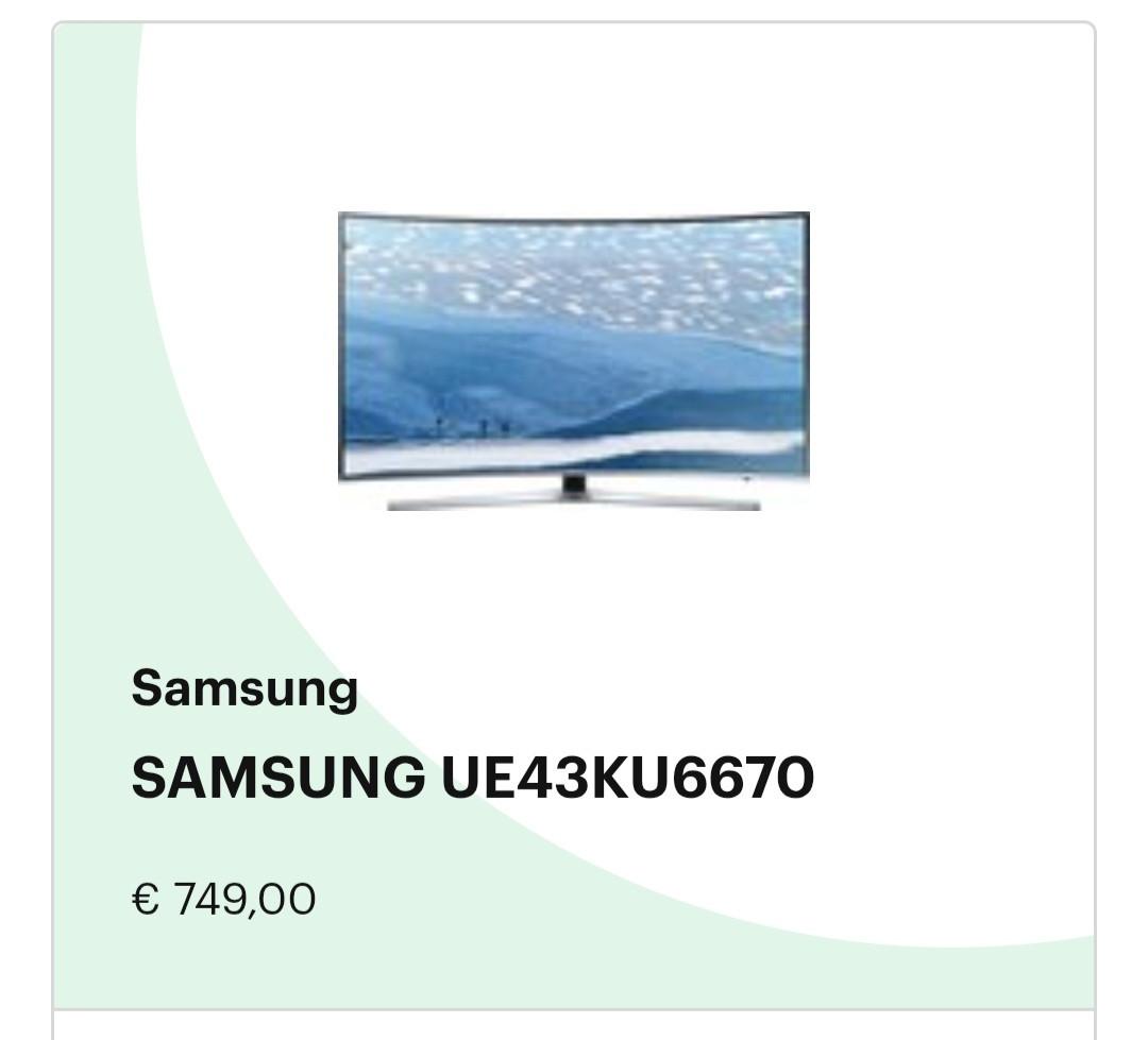 Tv Samsung curved 43 inch, zgan, 109cm, €199