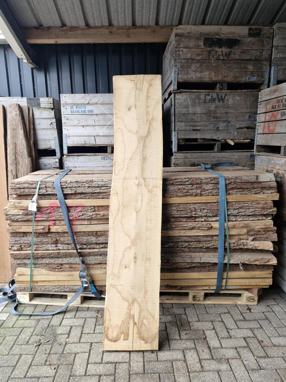 Wandplank eiken boomstam