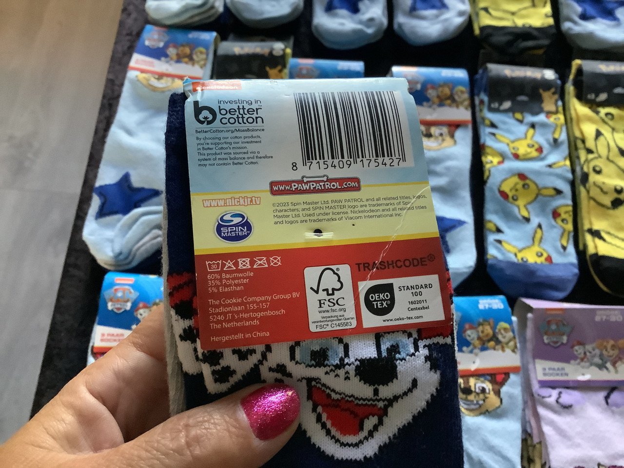 Partij Paw Patrol en Pokemon sokken. ( partij 141)