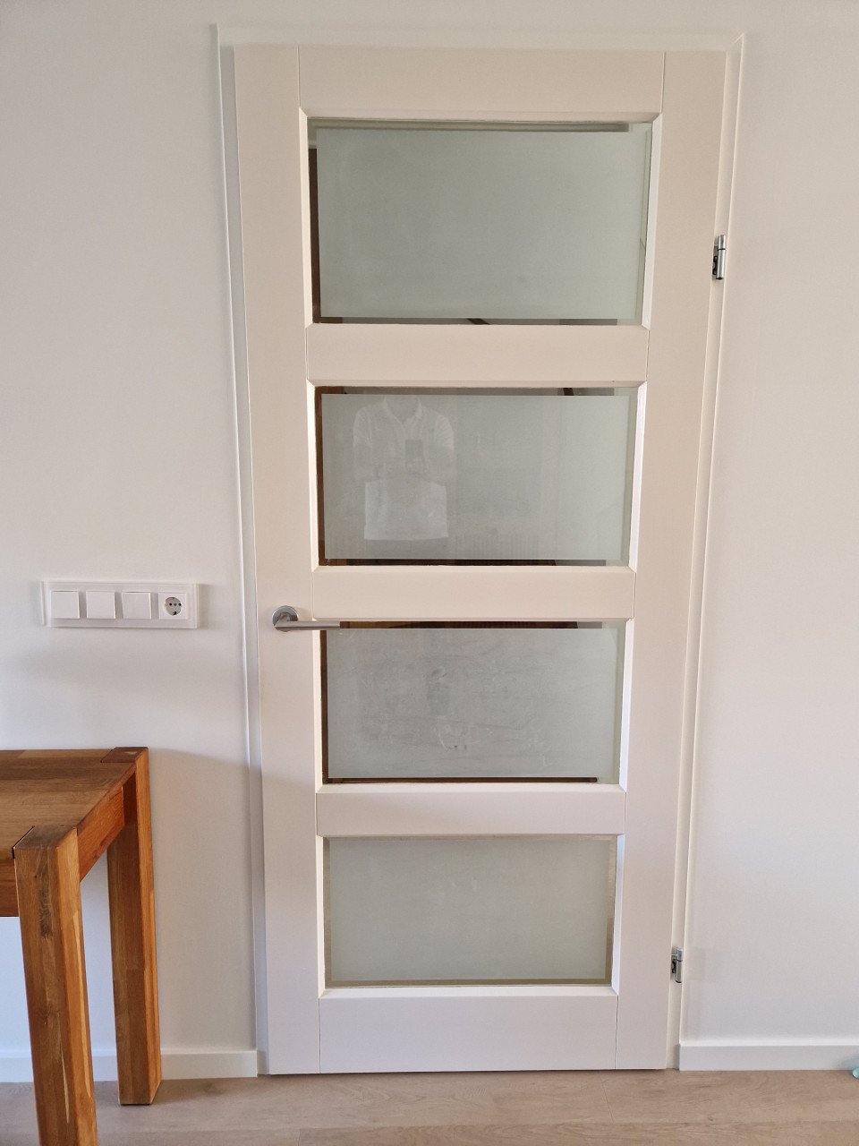 Opdekdeuren met (mat-) glas