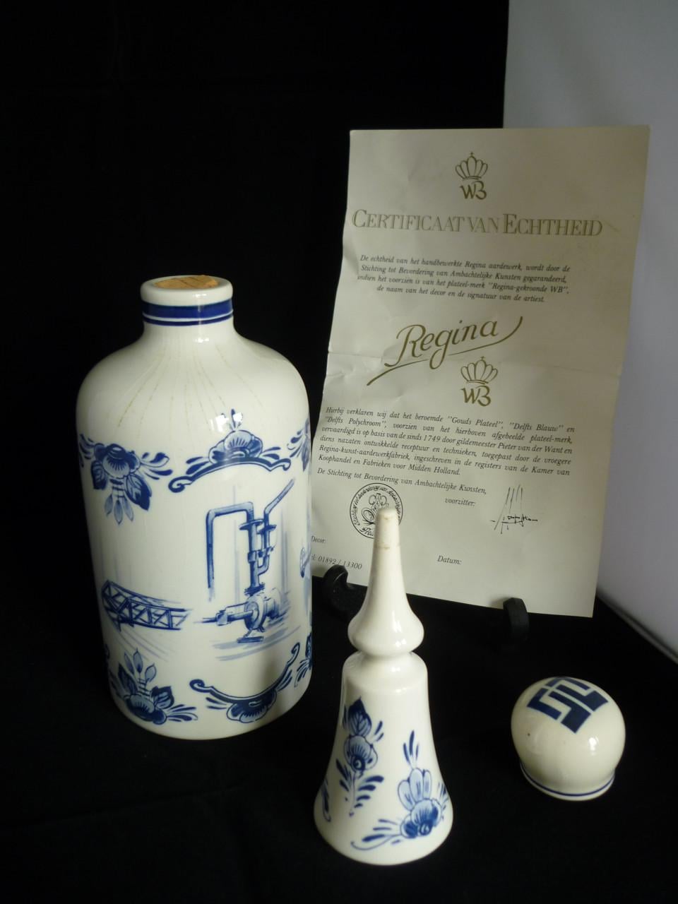Vintage Regina Gouda Delfts blauwe likeurset + 5 schenktuit