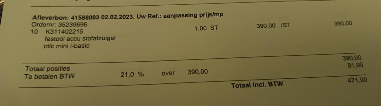 Mooie accu festool stofzuiger