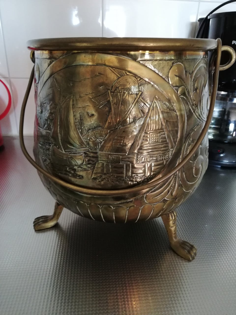 Koperen plantenbak