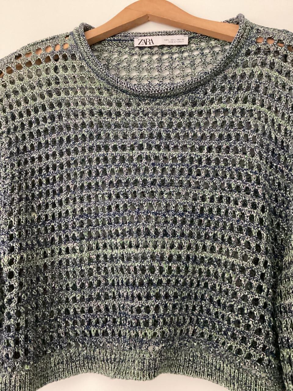 Nieuwe crop top met zilverdraad maat L