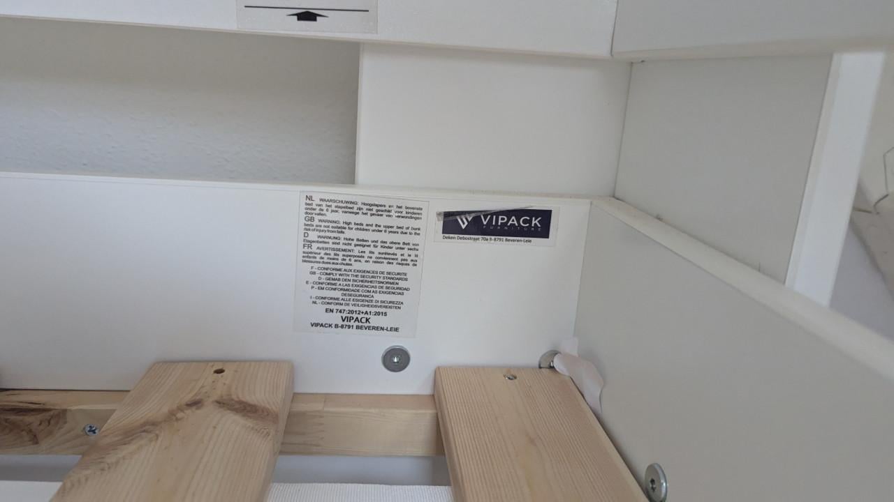 Kinderbed Vipack Reno halfhoogslaper wit