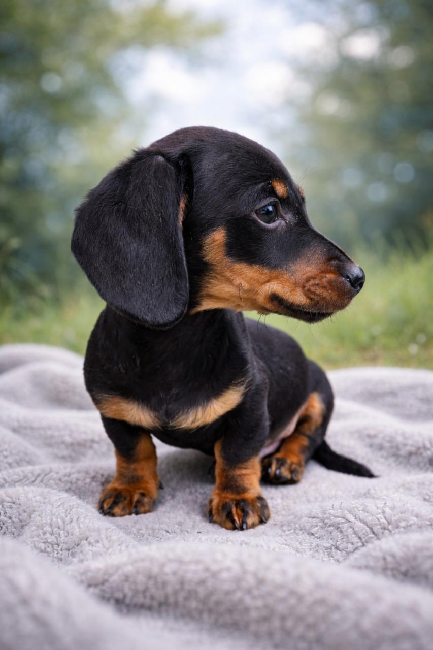 Black and tan teckel reutje