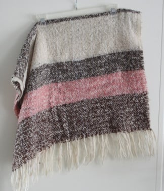 Sjaal bruin beige roze gestreept