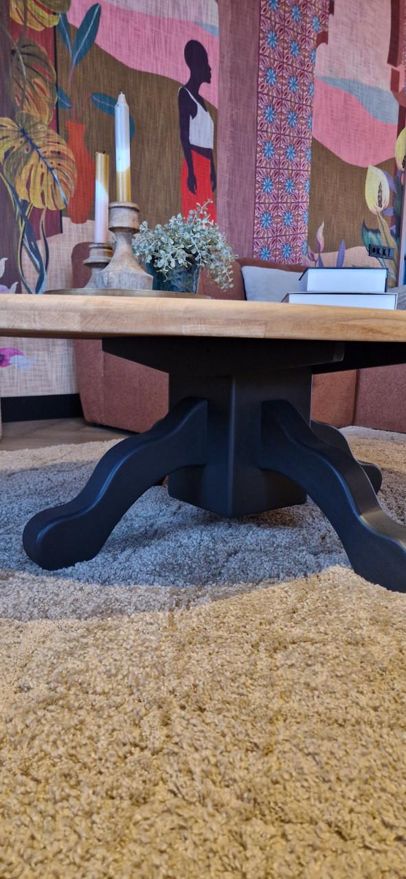 Mooie massief eiken salontafel ovaal