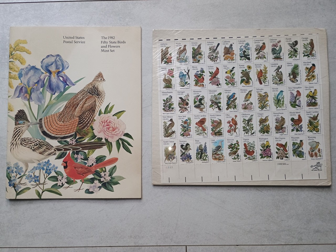 Postzegels USA The 1982 - 50 state bird and flowers mint set