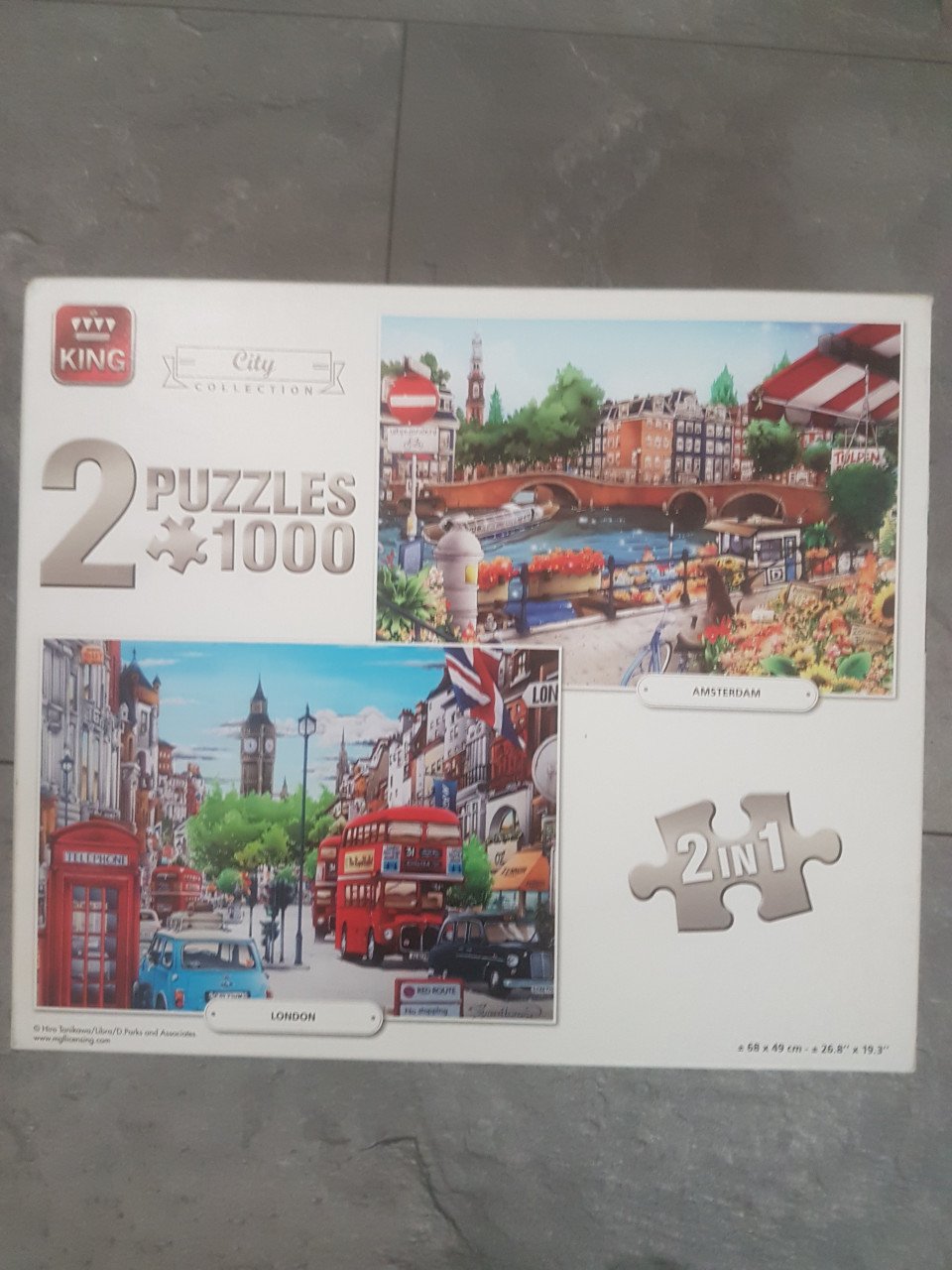 King puzzel 2x1000 stukjes Amsterdam en Londen