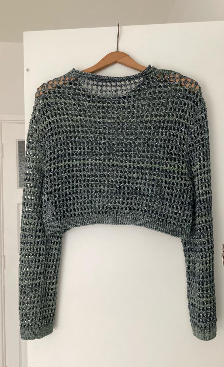 Nieuwe crop top met zilverdraad maat L