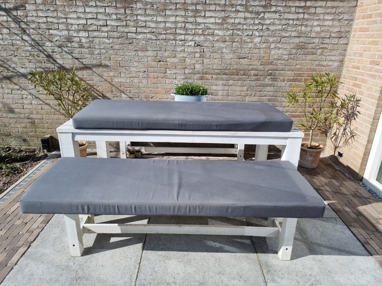 Loungebank zit- en rugkussens