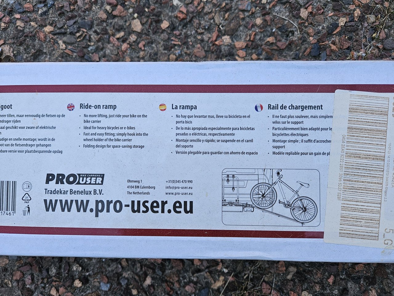 Fietsendrager met oprijgootje