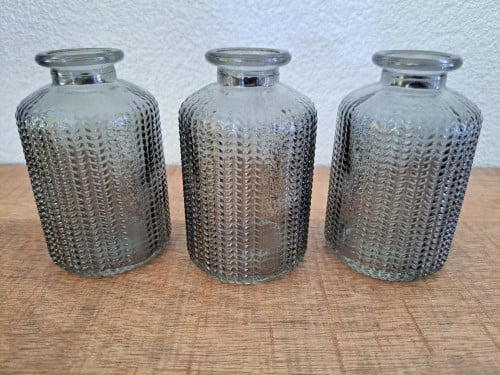 3 schattinge kleine (sier) vaasjes