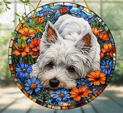 Raamhanger westie ( extra kleurrijk )