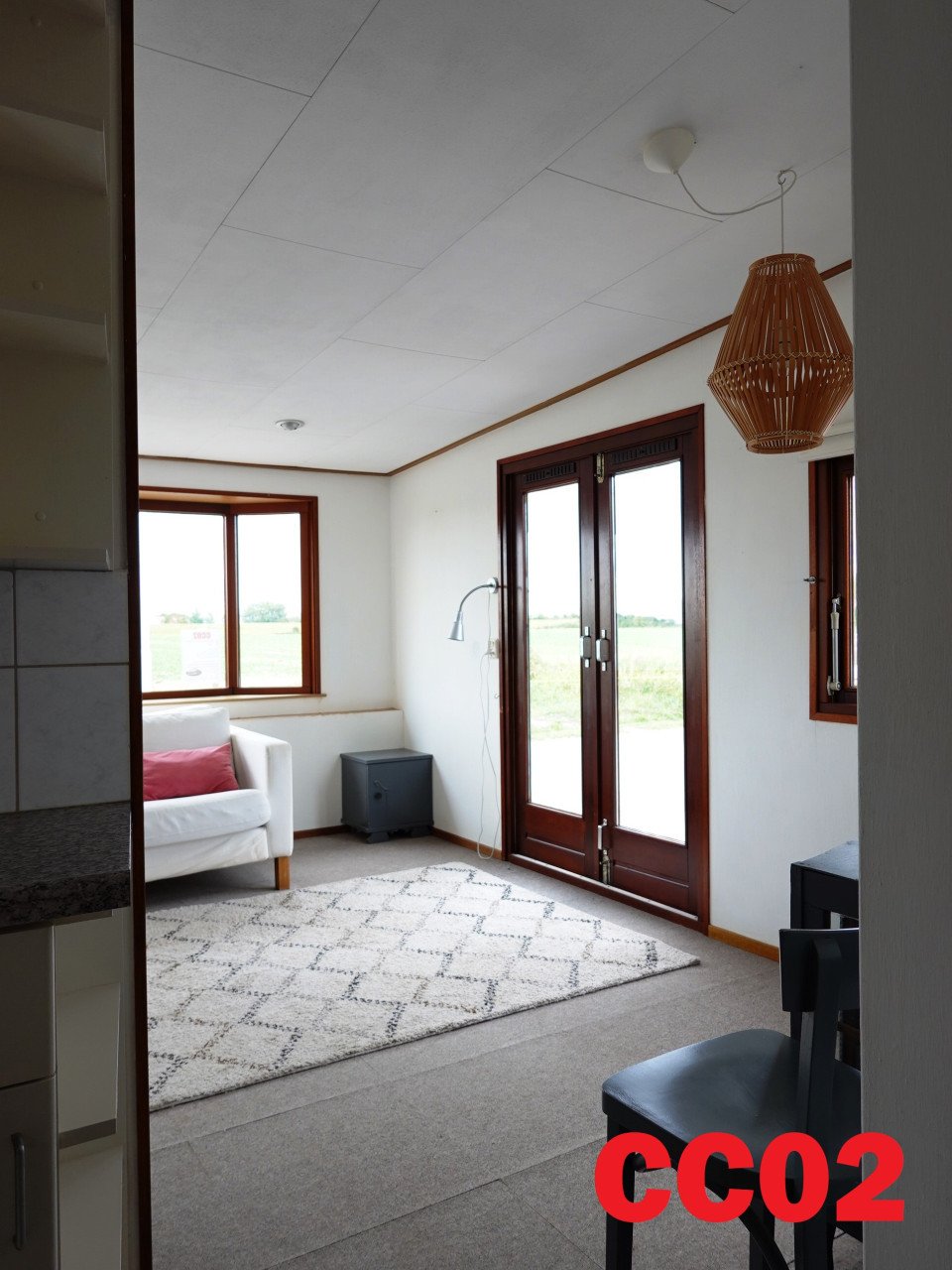 Spiegelchalet, chalet met gespiegelde indeling en dubbel glas te koop