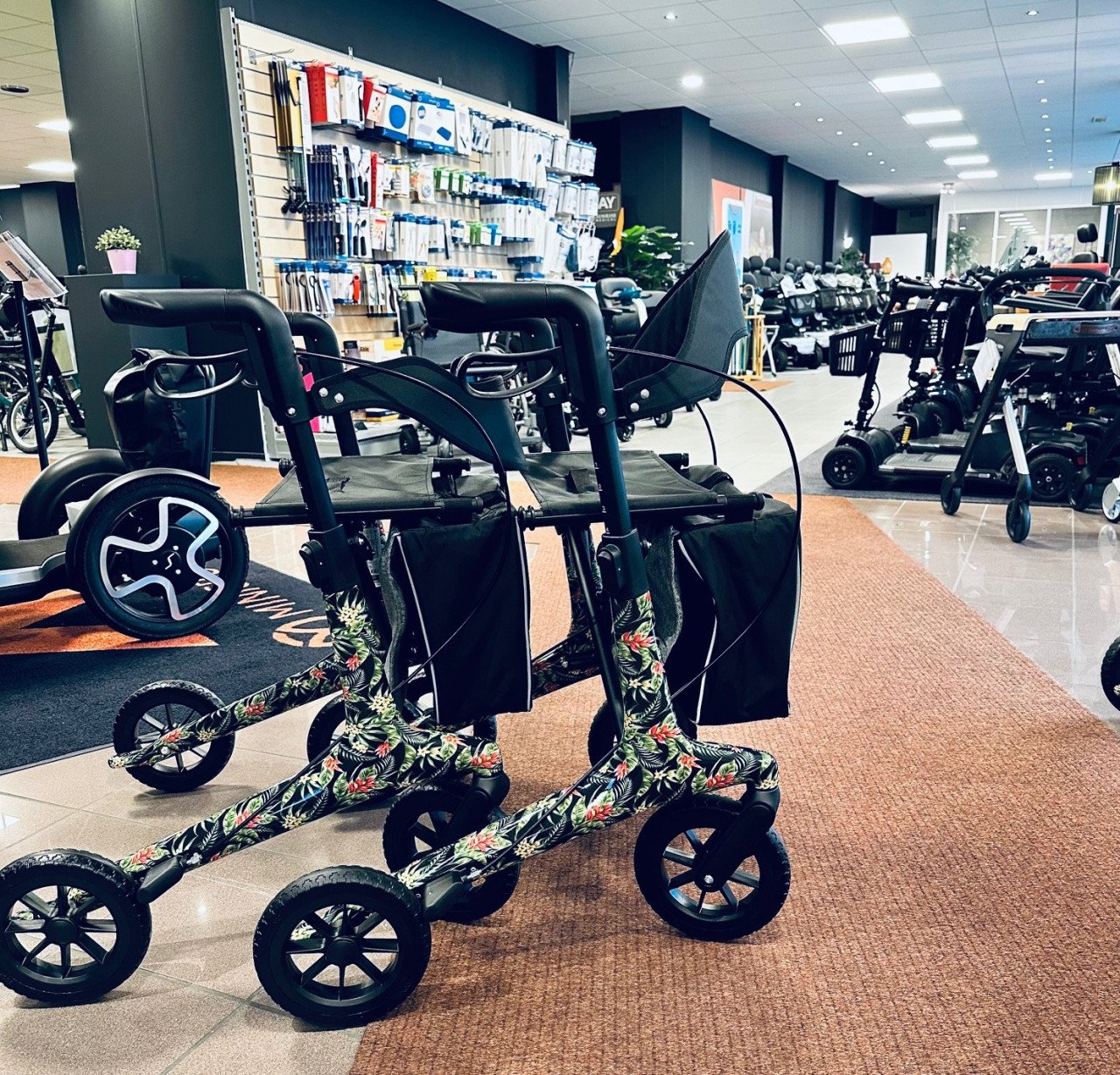 Lichtgewicht Rollator Carbon Bloemenprint