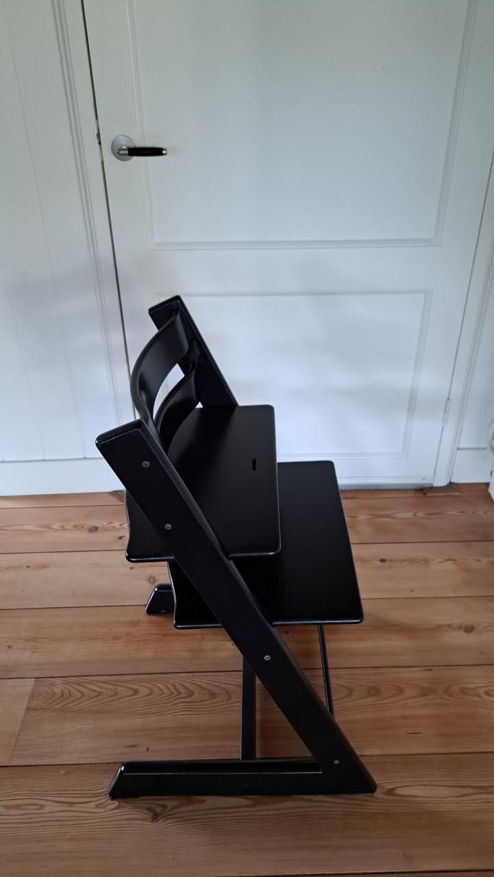 Stokke Tripp Trapp zwart complete set met Newbornset en verkleiner