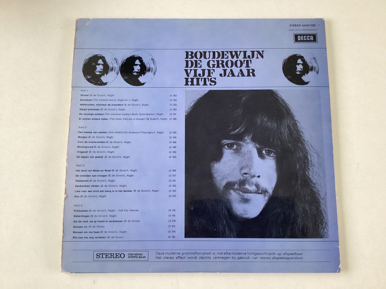Dubbel LP.   BOUDEWIJN DE GROOT.     5 jaar hits.
