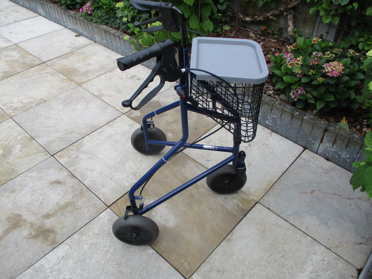 Zgan opvouwbare 3wiel rollator met mand en dienblad
