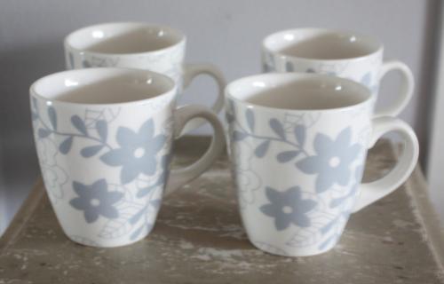 Set van 4 koffie kopje smet bloemen print