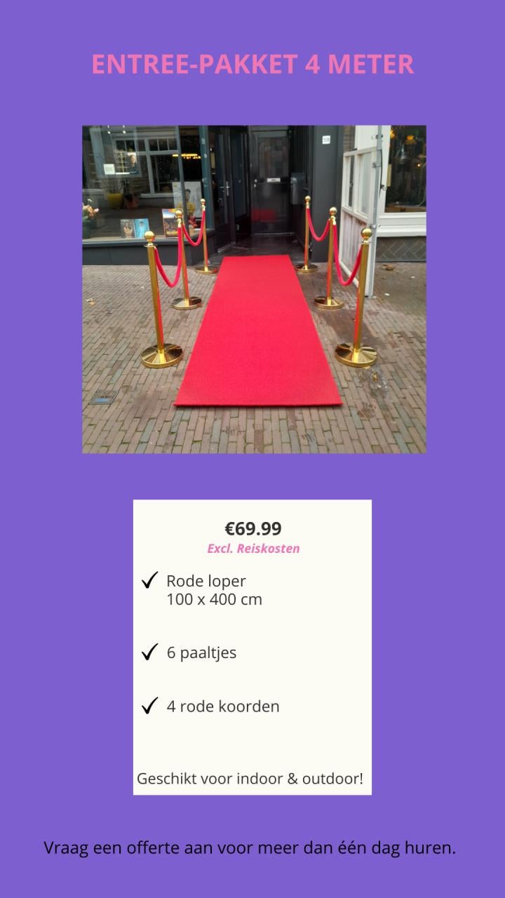 Rode loper huren (entreepakket) Zeeland