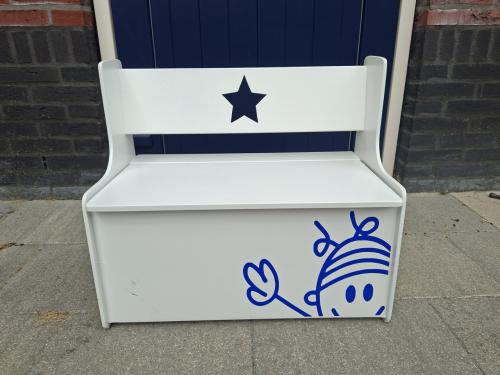 Houten (witte) peuterzit bankje