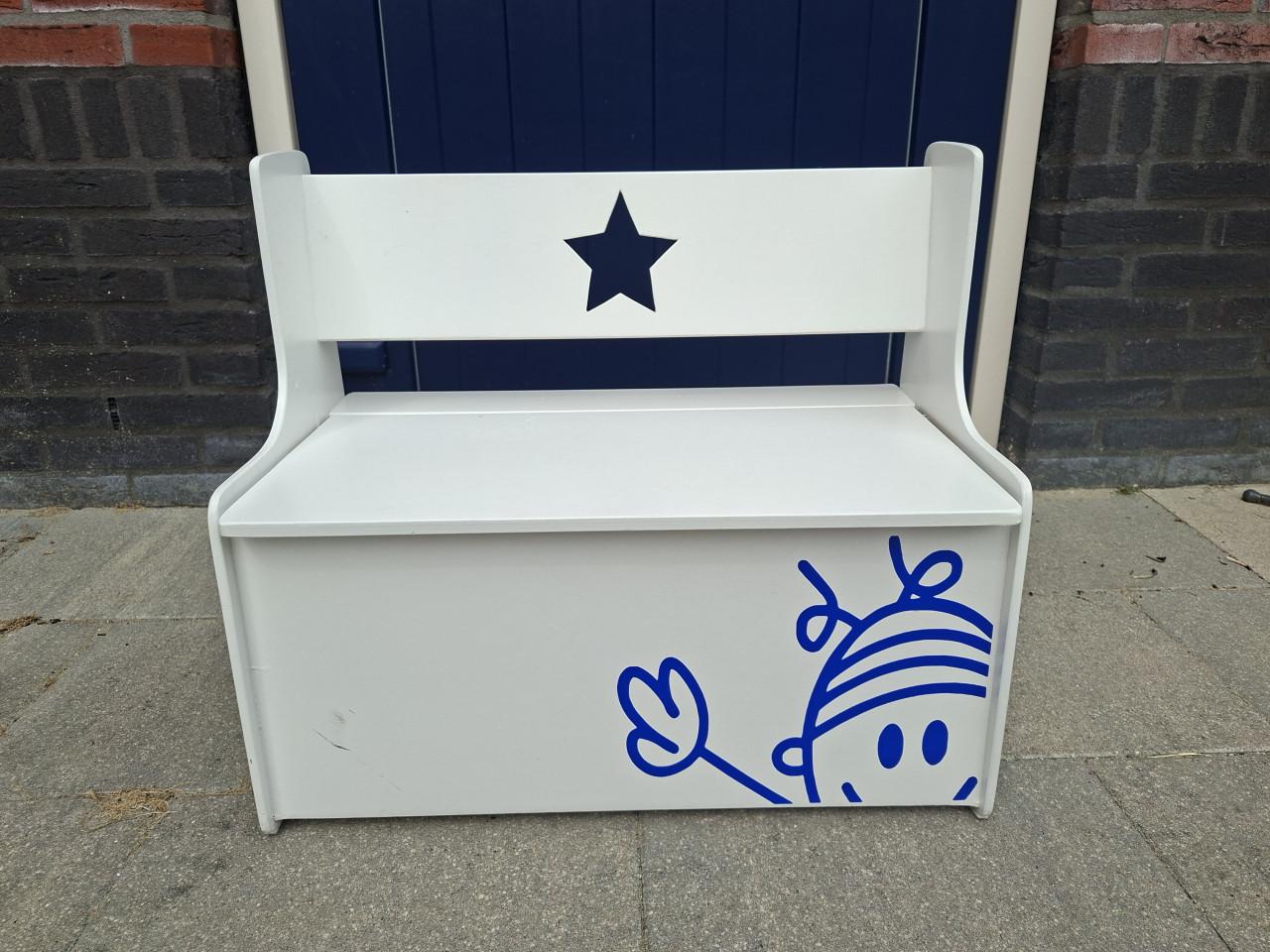 Houten (witte) peuterzit bankje