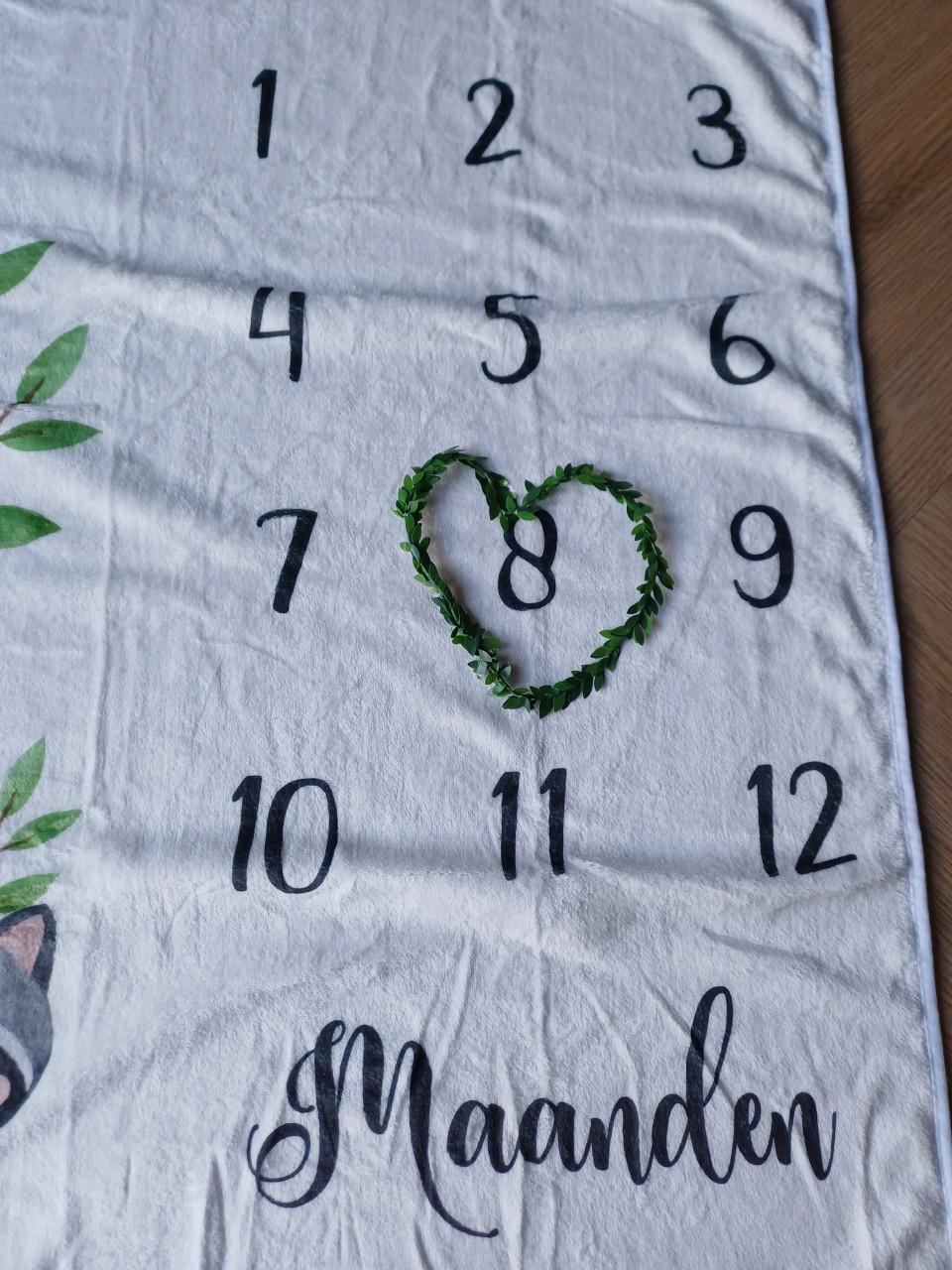 Mijlpaaldeken bosdieren (incl. hartkransje) - €5