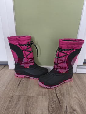 Prachtige zwart roze snowboots wollen voering Demar 33-34.