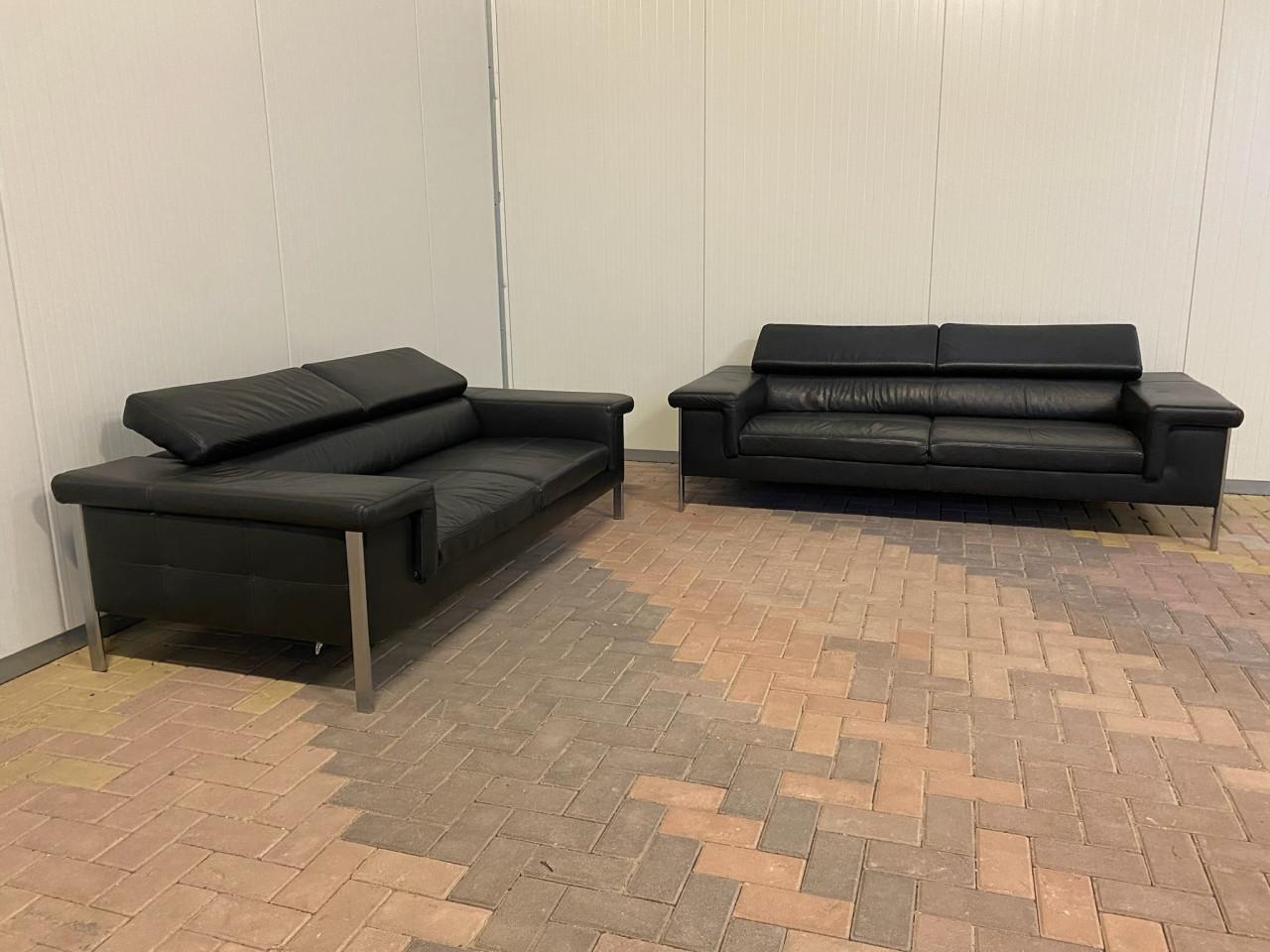 GRATIS LEVERING HEEL NL Montel Leer Bankstel 3 + 2,5 Zits