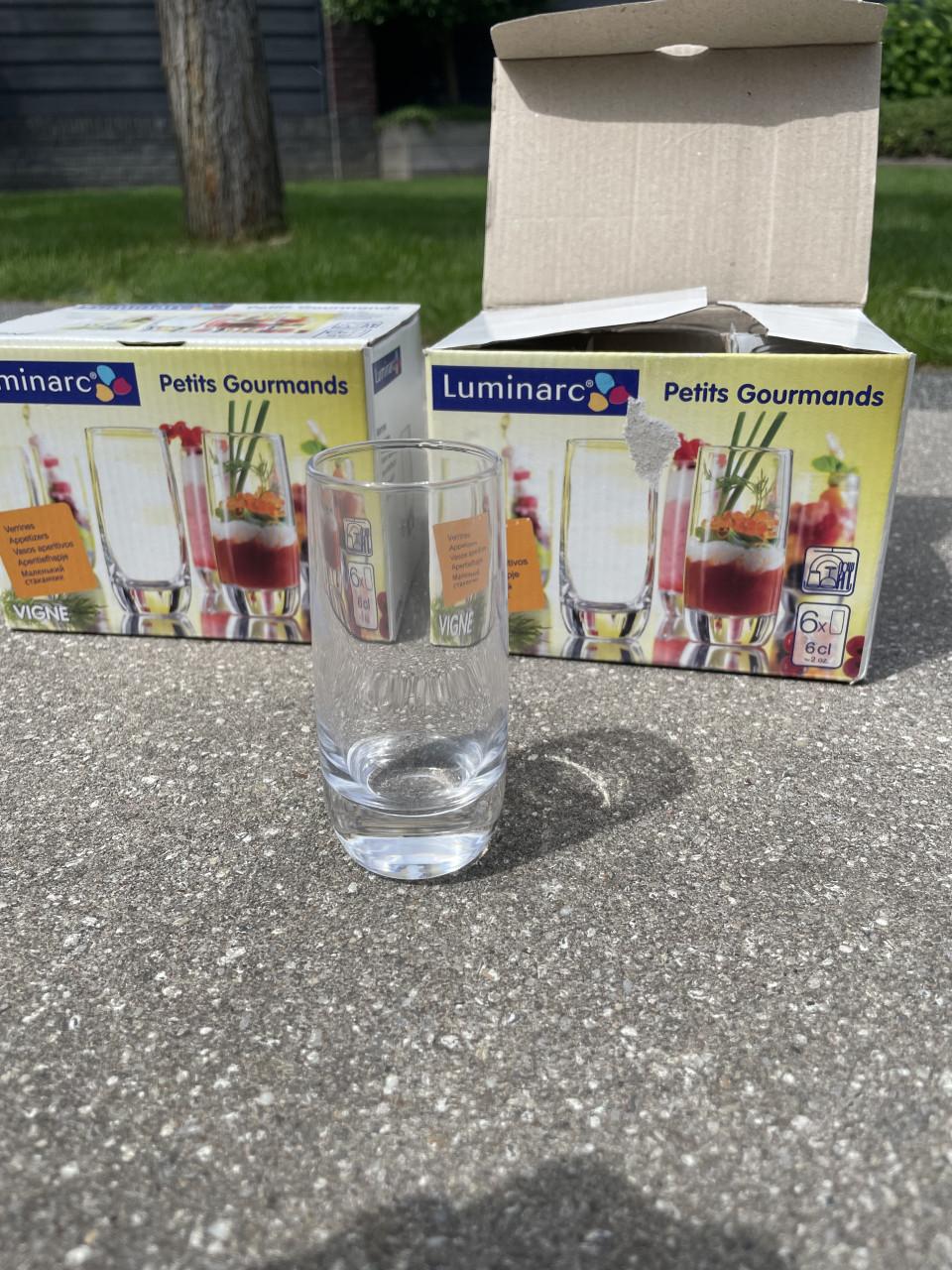 Amuse glazen, 2 set van 6 glazen