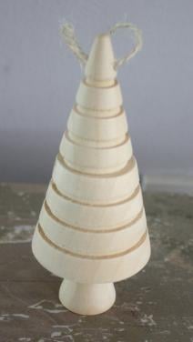Houten kerstboom hanger