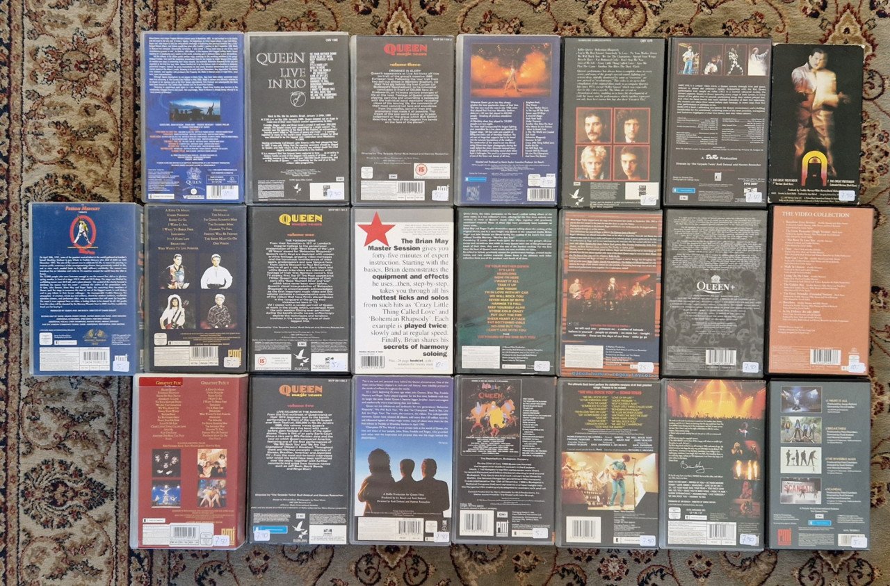Queen VHS videobanden 22x